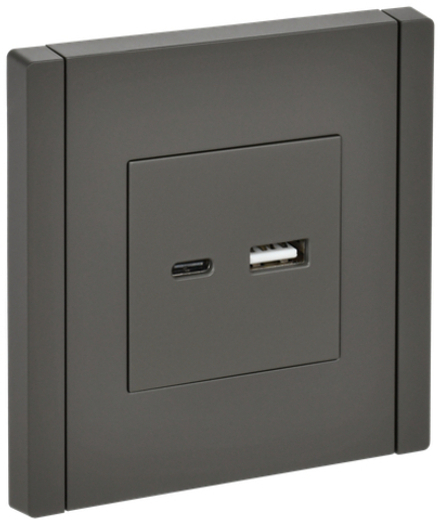 FORTE&PIANO Розетка USB A+C 3,1А FP350 серый IEK