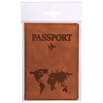 Обложка для паспорта "Passport Map", мягкая экокожа, коричневая, STAFF, 238876