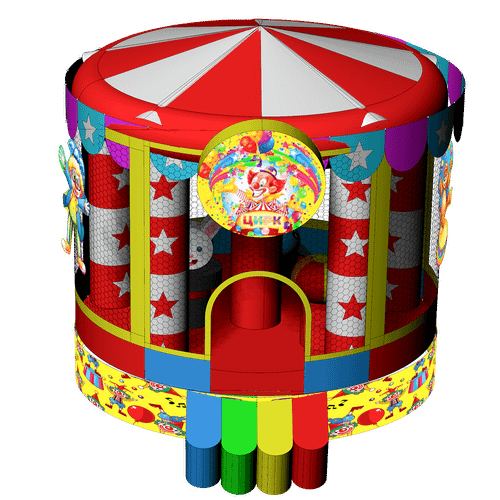 Детский надувной батут "Шатёр цирка" 4*4*3,4 м