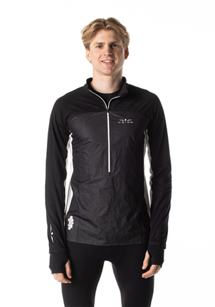 ЛОНГСЛИВ С МЕМБРАННОЙ ВСТАВКОЙ МУЖСКОЙ 3/4 ZIP LONG SLEEVE WIND BREAKER | BLACK/WHITE