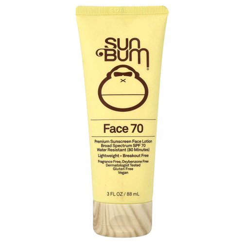 Sun Bum, Премиальный солнцезащитный лосьон для лица, SPF 70, без отдушек, 88 мл (3 жидк. унц.)