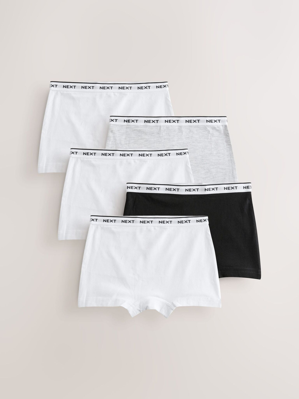 Трусы-шорты для девочки Next AA8-176, 5 шт., Белый, Серый, Черный