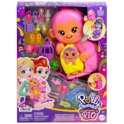 Polly Pocket - Обезьянка Компактная сумка Расширяемый игровой набор HWP04 / артикул   GKJ63 HWP04  / GTIN 194735218004