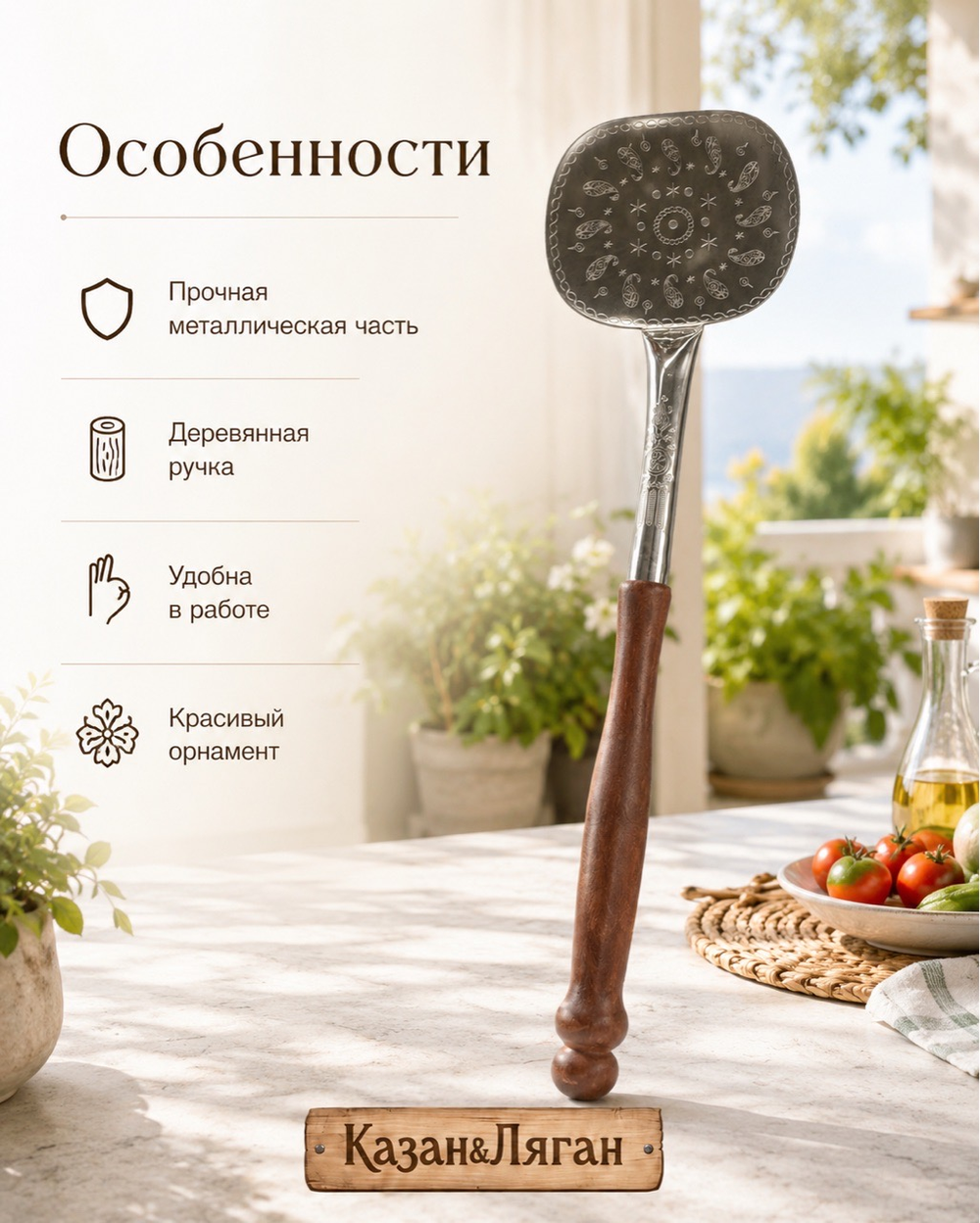 Шумовка большая 58 см УЗБ с кольцом