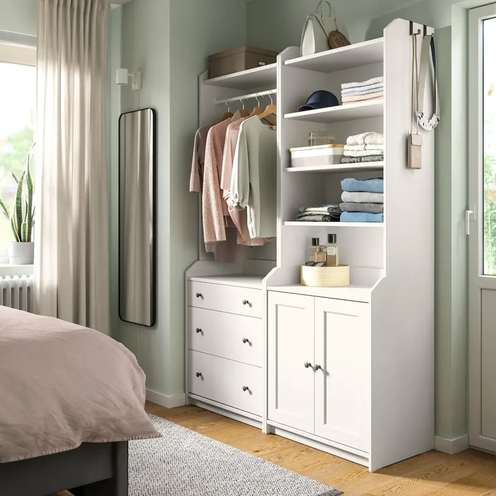 Шкаф - HAUGA IKEA/ХАУГА ИКЕА, 46х139х199 см, белый