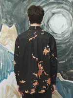 Рубашка Sashina Bleach Tie-Dye черная