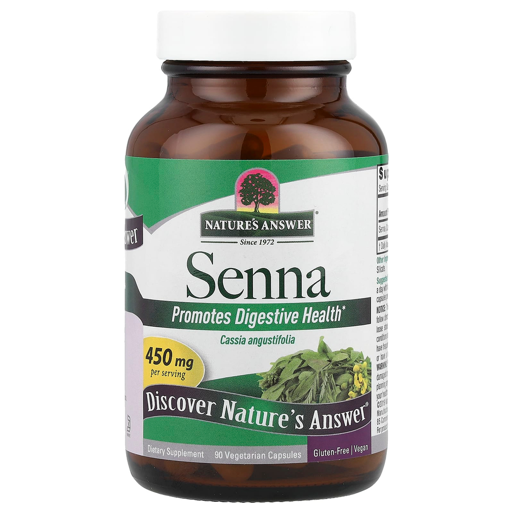 Nature's Answer, Сенна, 450 мг, 90 вегетарианских капсул