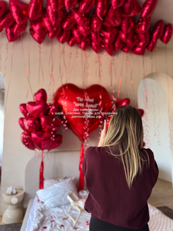 Большое сердце и 2 фонтана из сердец