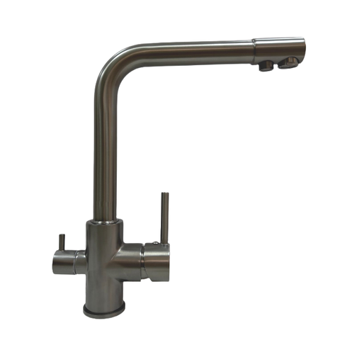 Смеситель для кухни с выходом для питьевой воды Accoona латунь цвет оружейная сталь A5179ST-4
