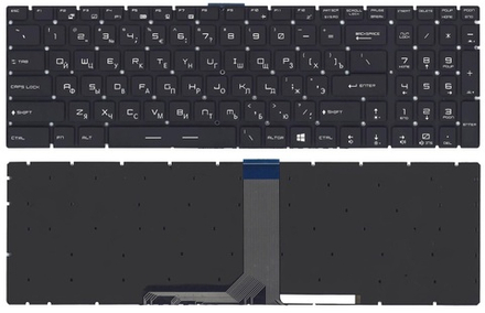 Клавиатура для ноутбука MSI GT72, GS60, GS70, GP62, GL72, GE72 (черная, с 7-цветной подсветкой)