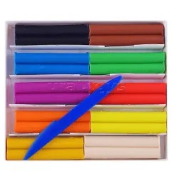 Plastilin \ Пластилин, 10 цветов, 150 гр, восковой, стек, картонная