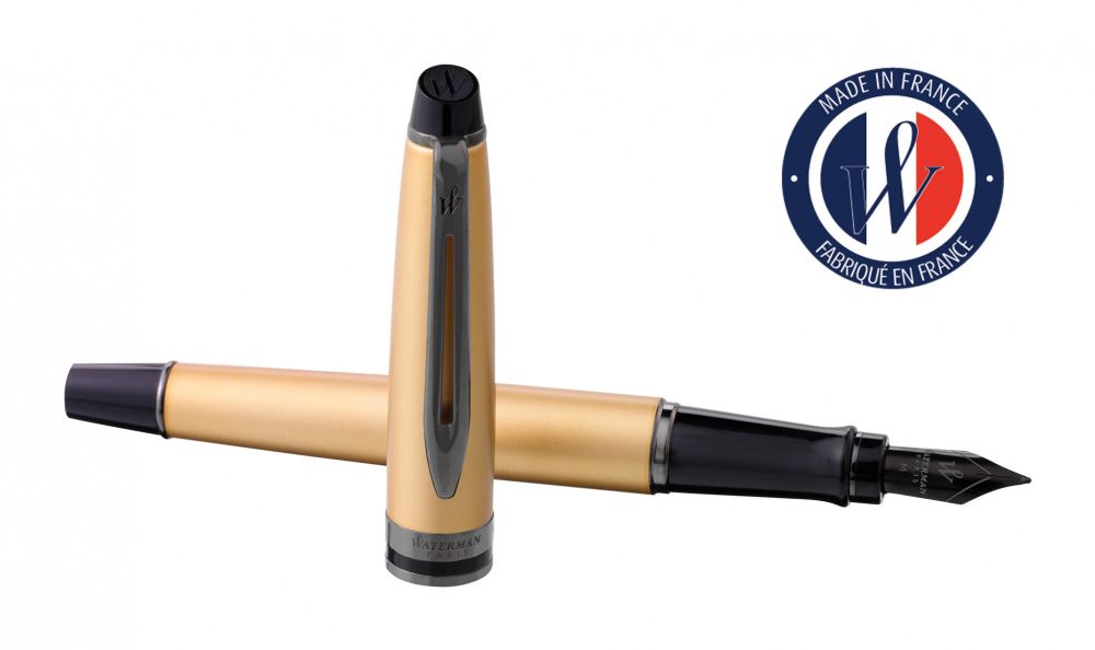 Перьевая ручка Waterman Expert DeLuxe Metallic Gold RT с пером F (2119257)