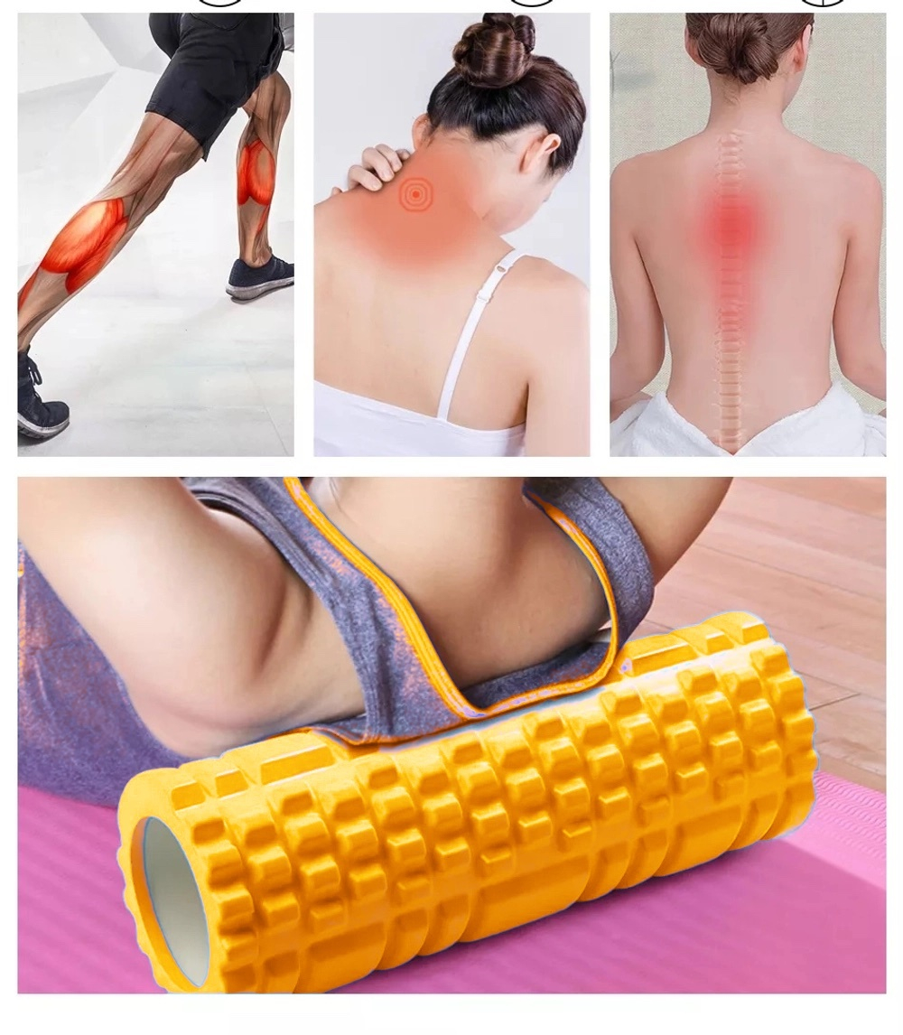 Ролик массажный для йоги Coneli Yoga Mesh 33x14 см оранжевый