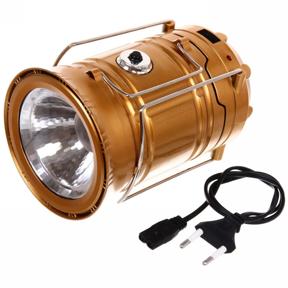 Фонарь туристический раздвижной, 6+1LED, свет теплый-холодный,14*9 см, аккумулятор