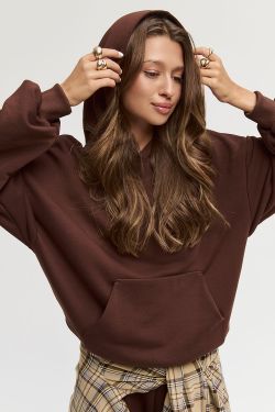 Худи свободного кроя шоколадного цвета