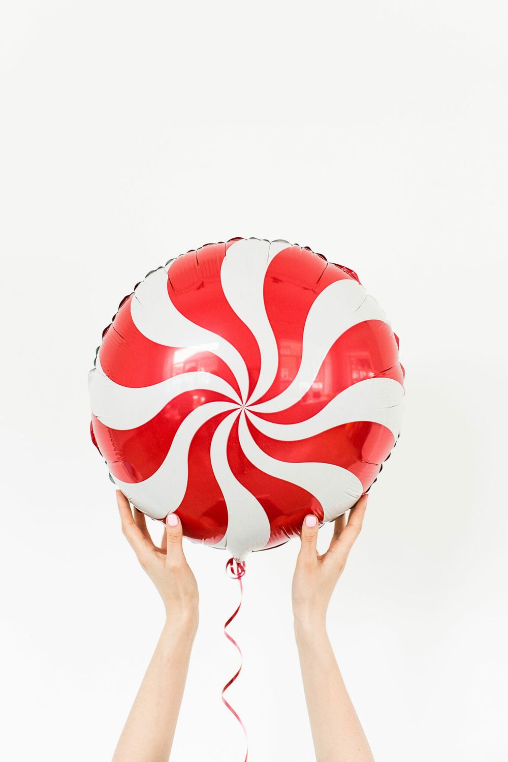 F Шар Круг Красный Леденец конфета 18" / 46 см (БГ-15)  Изображение2