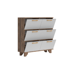 Ньёрд Обувница 1000.6 Дуб Самдал/Белый софт матовый