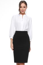 Блузка белая с воротником-стойка DStrend (Акция)