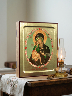 Икона Пресвятой Богородицы, Жировицкая на дереве: 125 х 160 (Синопсисъ)