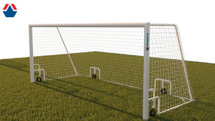 Ворота футбольные 5х2х2 м алюминиевый профиль 100х120 мобильные с колесами