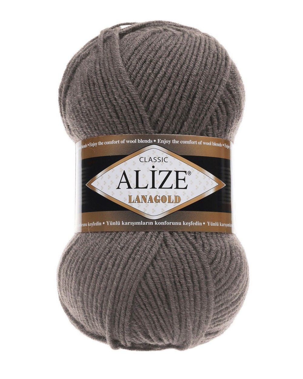 Ланаголд (Lanagold) пряжа Alize 49%шерсть 51%акрил 5х100г/240м 348 темно-серый