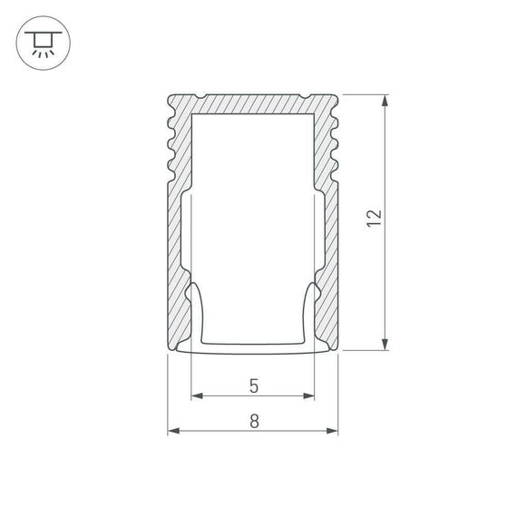 Профиль Arlight SL-MINI-8-H12-2000 ANOD 023714