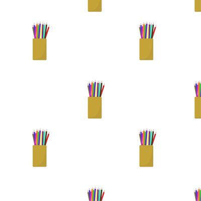 pencils in a glass seamless pattern white background