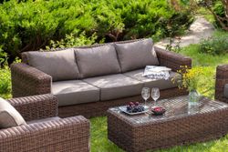 "Боно" лаунж-зона из искусственного ротанга, цвет коричневый