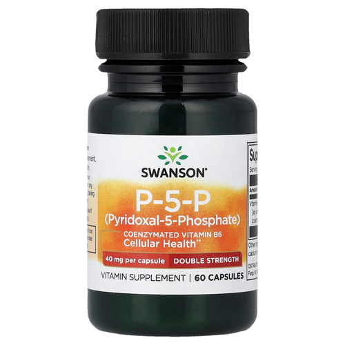 Swanson Vitamins, P-5-P, пиридоксаль-5-фосфат, 40 мг, 60 капсул