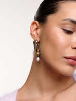 Серьги "Tiger's eye pearl berry" Silver