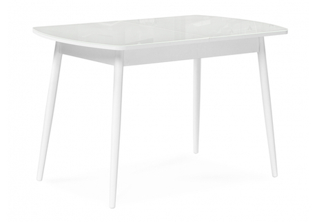 Стол стеклянный Woodville Бейкер 120(152)х70х75 белый