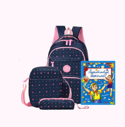 Школьный рюкзак для девочки 3 предмета (рюкзак, сумка, пенал), Сиреневый