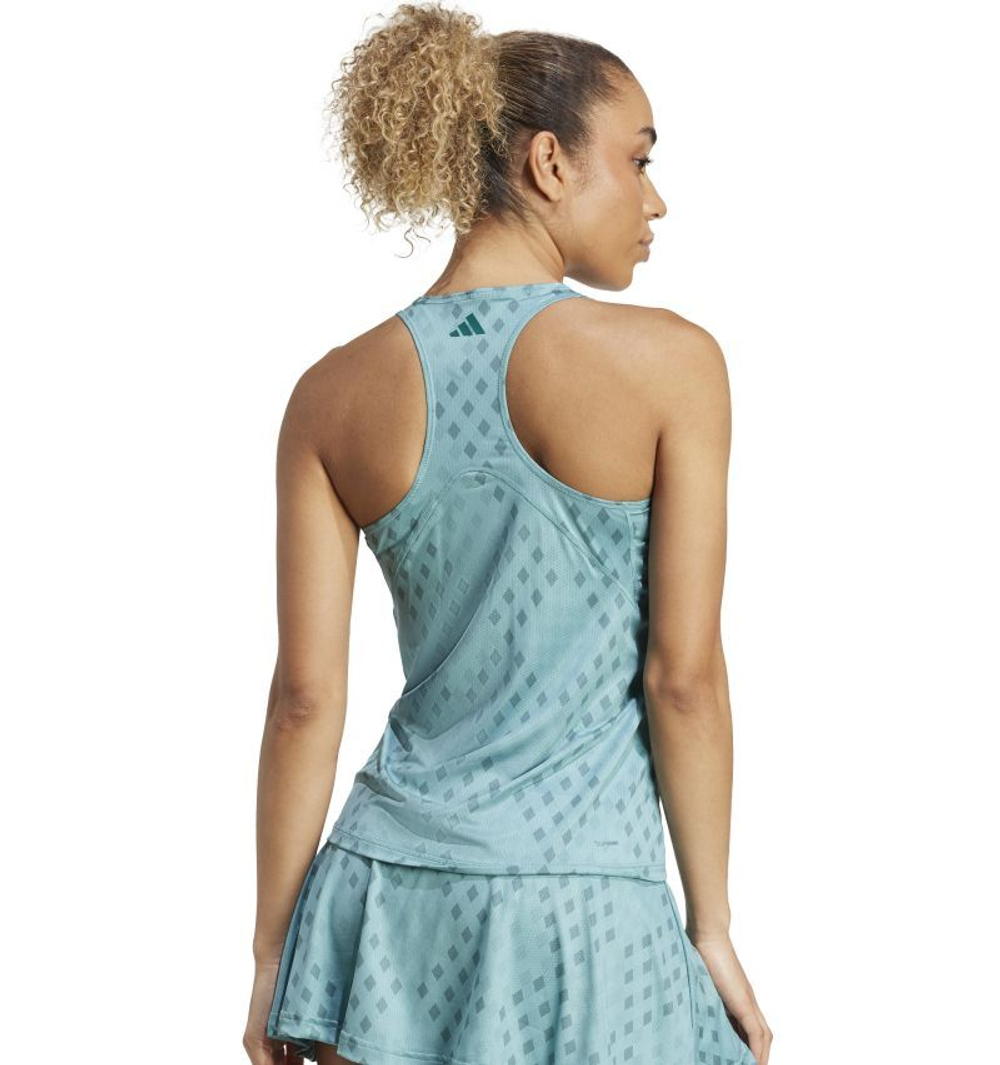 Женский топ теннисный Adidas Club Climacool Graphic - powder teal/preloved teal