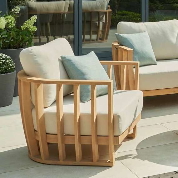 Комплект уличной мебели Woodland из массива эвкалипта, диван, 2 кресла, столик