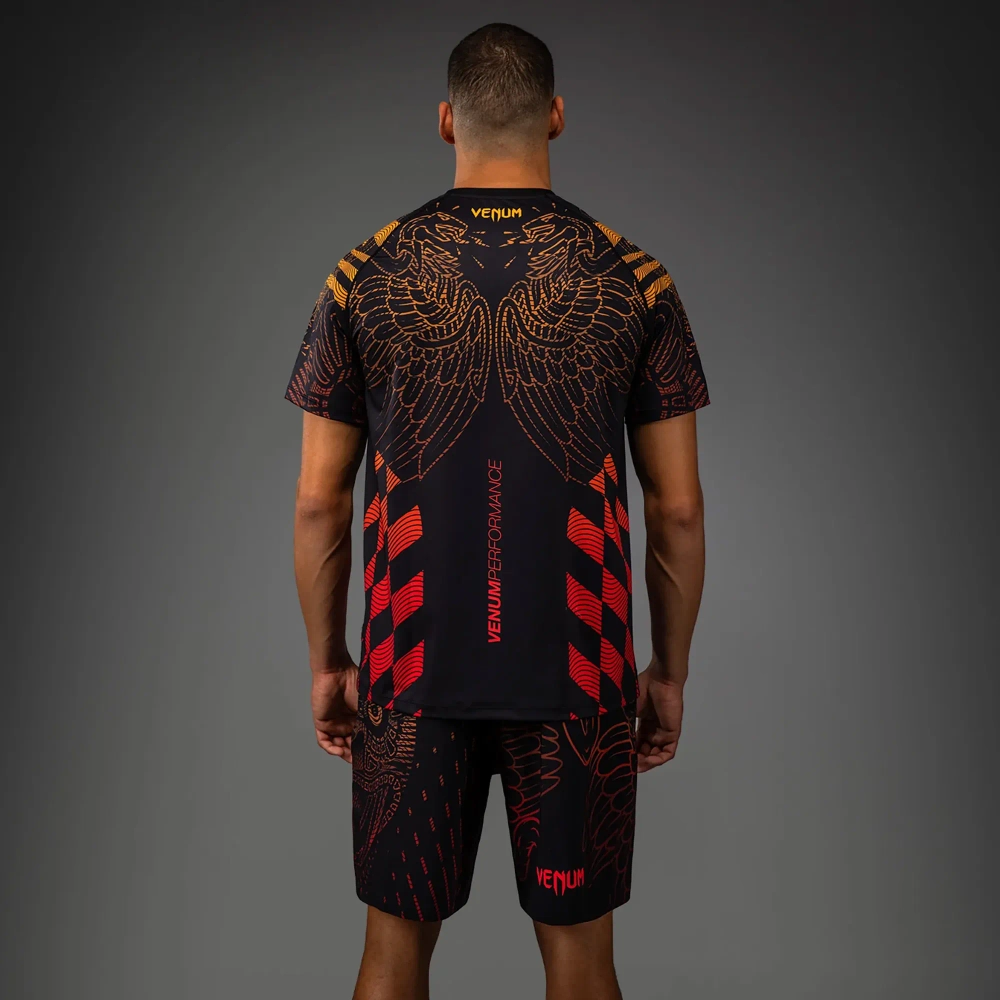 Футболка Venum Quetzal Fury Dry-Tech black/fury red/tangerine