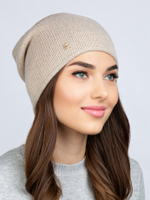 Шапка LACE удлиненная одинарная,с руликом с содержанием кашемира