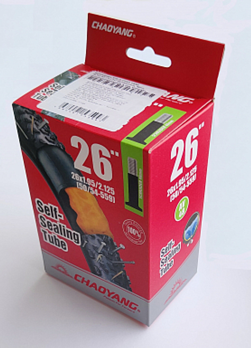 Велокамера 26"x1.95"/2.125" автовентиль 48мм CHAOYANG/STELS самозаклеивающаяся, в инд. упаковке