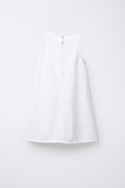 ZARA ДЖИНСОВОЕ ПЛАТЬЕ, БЕЛЫЙ