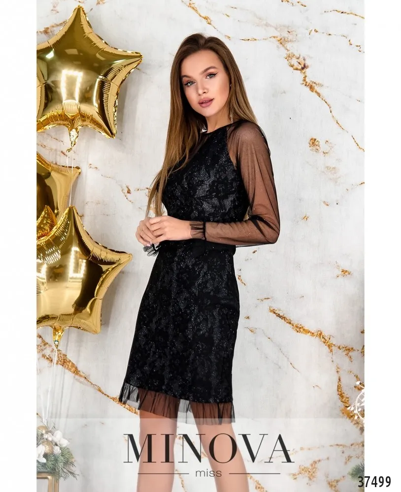 Платье 1155Н-черный Minova