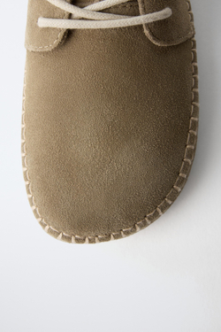 ZARA КОЖАНЫЕ ТУФЛИ BAREFOOT, ПЕСОЧНО-КОРИЧНЕВЫЙ