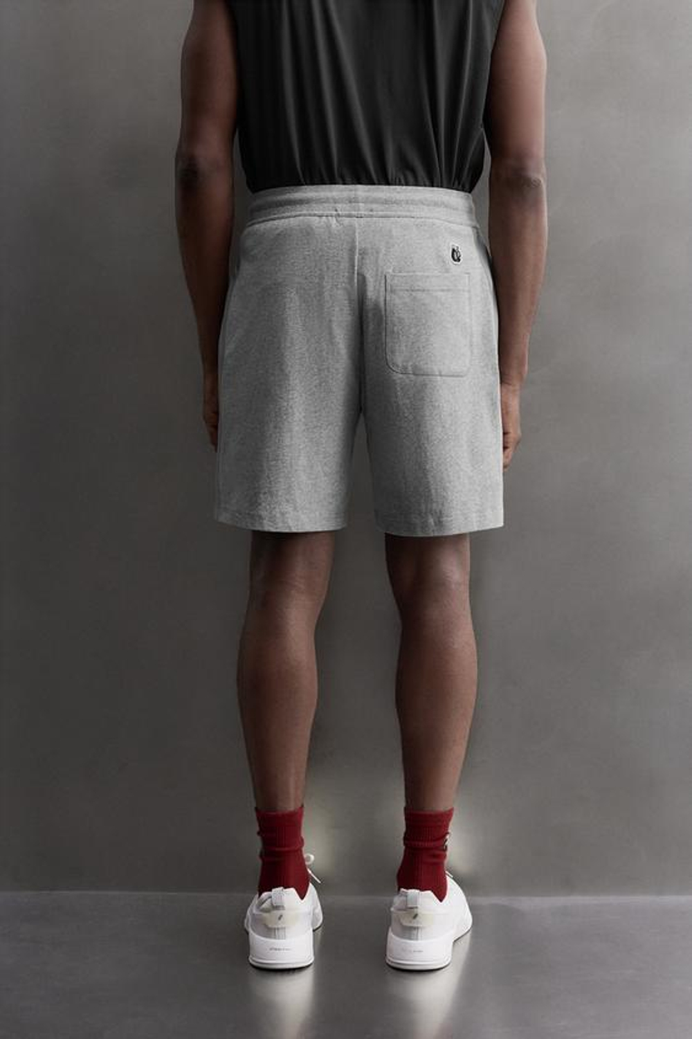 ZARA ШОРТЫ С ВЫШИВКОЙ И ЛАМПАСАМИ 9'', СЕРЫЙ МЕЛАНЖ