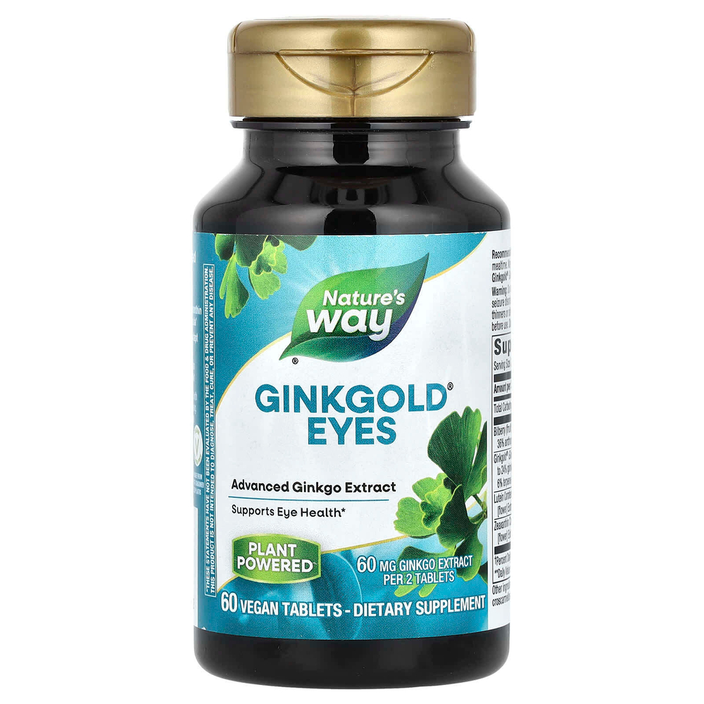 Nature's Way, Ginkgold Eyes, 60 веганских таблеток