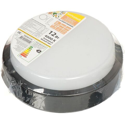 Светильник светодиод, TDM, Народный ДПП2902, 12 Вт, 4000 К, 990 Лм, IP65, 16х16х4.8 см, дат движ., ч