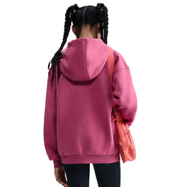 Детская теннисная куртка Nike Kids Sportswear Club Fleece Oversized Full Zip - sweet beet/white
