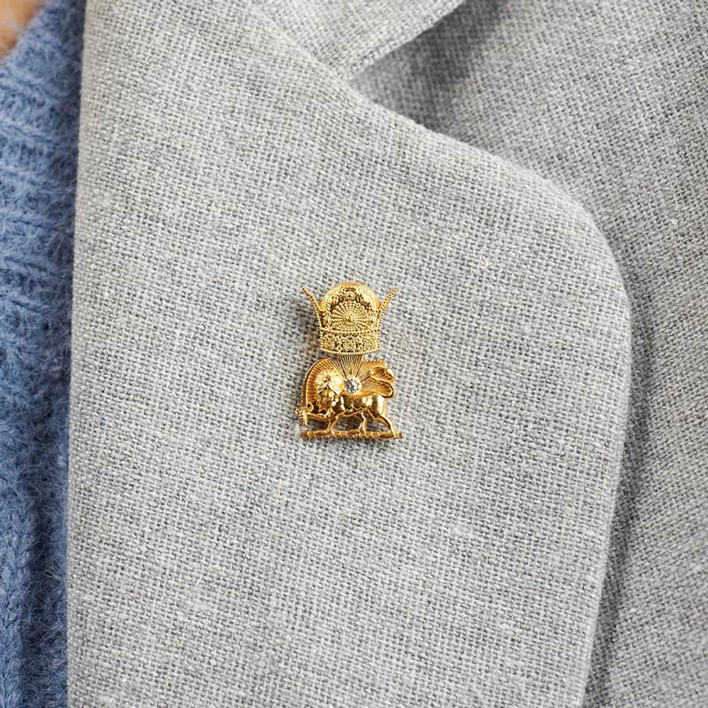 Брошь иранский лев и солнце позолоченная Arte Doran Шир-о Хоршид 20220285 Иран