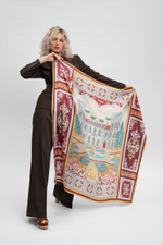 Платок «Романтическая Александрия» 100% шёлк, бордовый