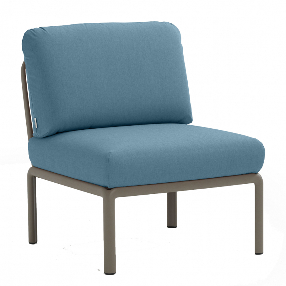 Модуль центральный пластиковый с подушками Nardi Komodo Elemento Centrale, тортора, синий