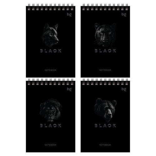 Блокнот А6 60 л. гребень БИДЖИ Джаст Блэк (Б6гр60 07052)