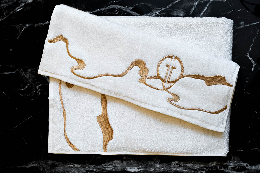 Полотенце 70х140 Garda Decor Мелодия белое