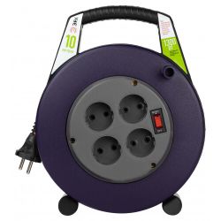 Удлинитель силовой ЭРА BPx-4-2x0,75-10m в закрытом корпусе без заземления с выключателем 4 розетки 10м ПВС 2x0,75мм2 6А